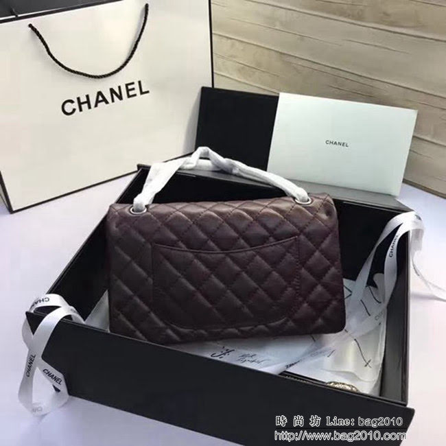 香奈兒CHANEL 226 進口大象紋胎牛皮金銀扣單肩斜挎鏈條包 DSC2032